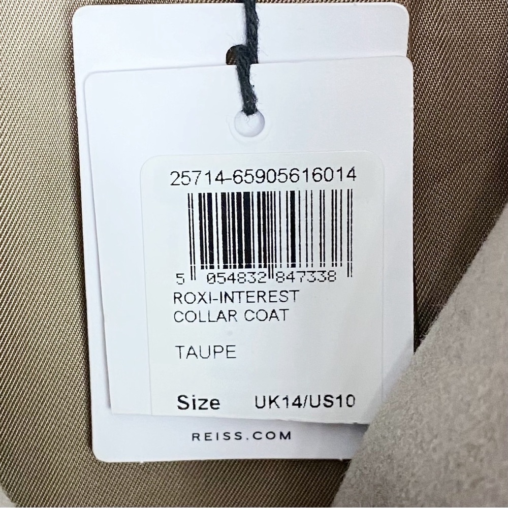 Reiss Roxi Wool Blend Coat in Taupe - Picture 8 of 8